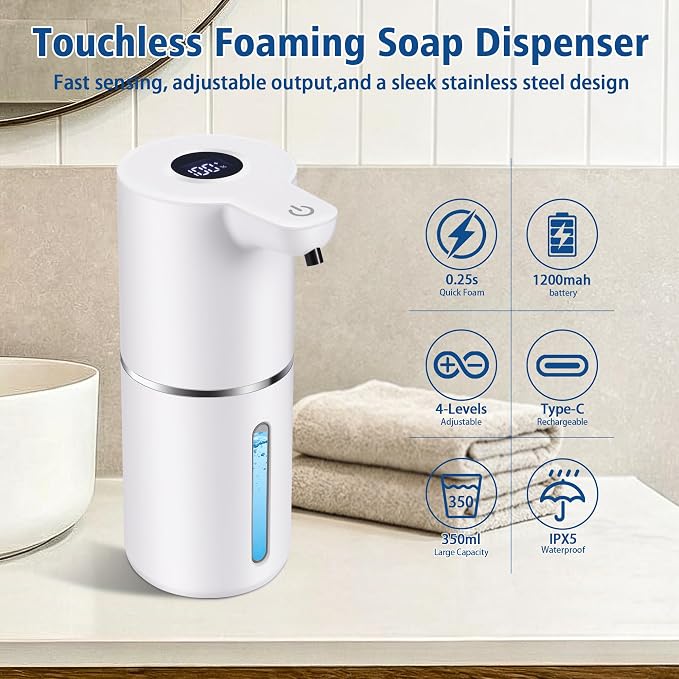 Automatic Liquid Soap Dispenser, Touchless Rechargeable - Image 2