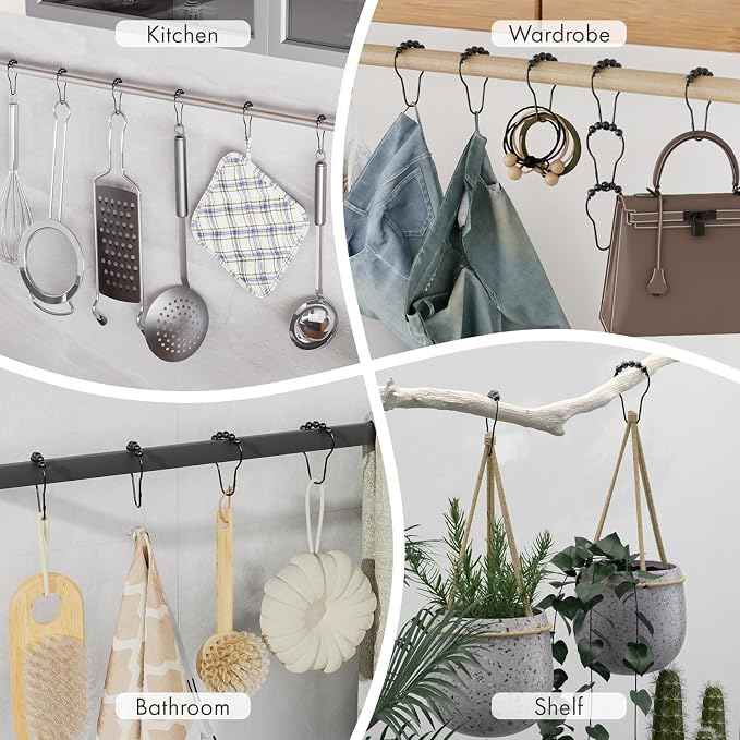 Shower Curtain Hooks, Decorative Rust Proof Stainless Steel Shower Curtain Hooks - Image 8