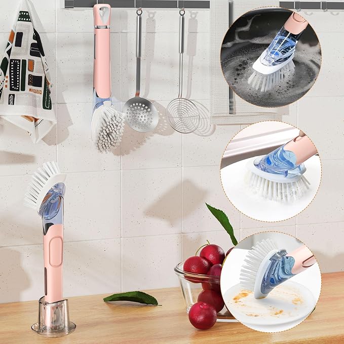 RIMAY Soap Dispensing Dish Brush Set - Image 7