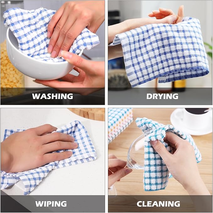 Oeleky Dish Cloths for Washing Dishes, Kitchen Washcloths Dishcloths - Image 4