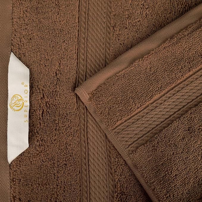 SUPERIOR Egyptian Cotton Pile Plush Bath Sheet, 2 Piece Set, Chocolate | Highly - Image 6