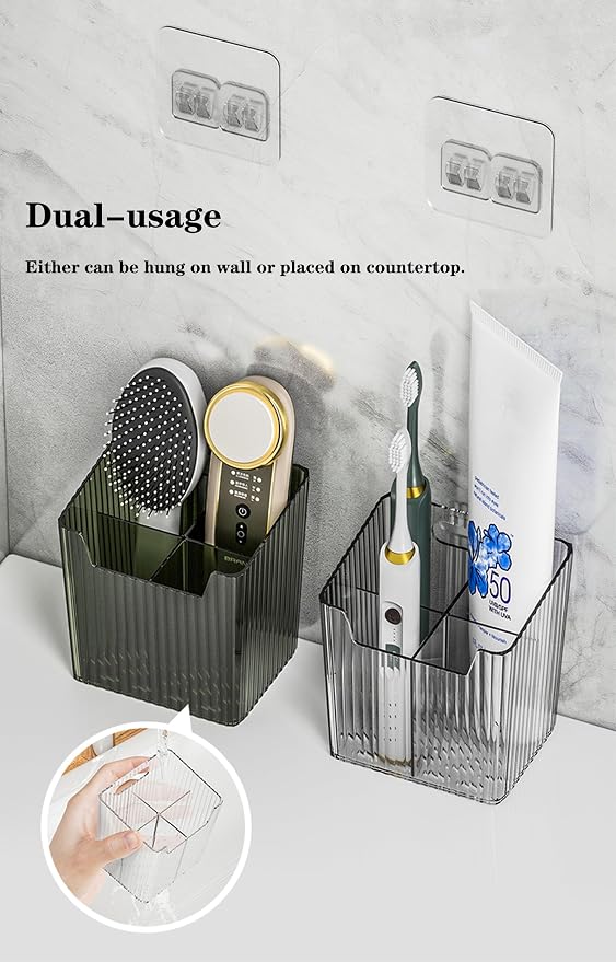 Lae Nuvole 2Pcs Storage Organizer Bins, Wall Shower Toothbrush Caddy - Image 2
