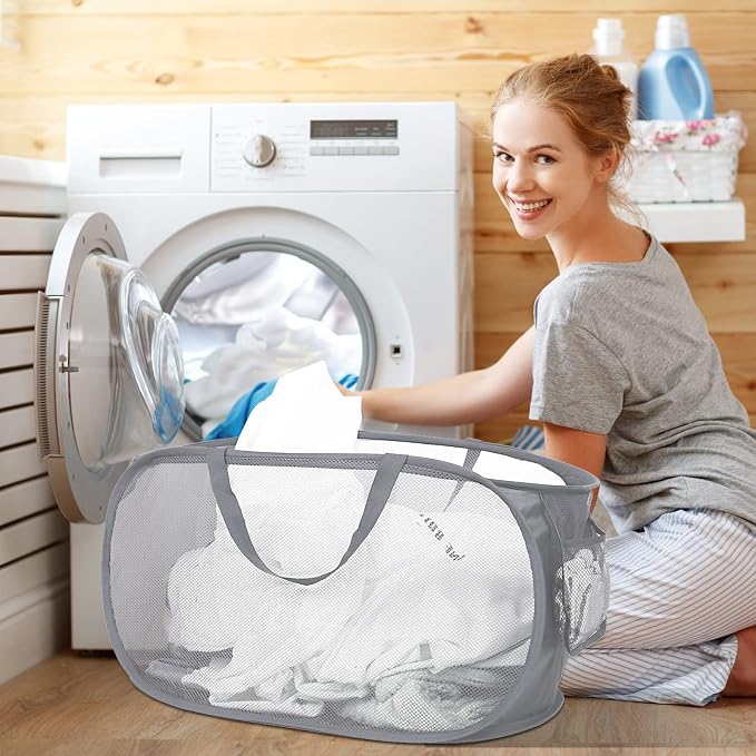 3 Pack Collapsible Laundry Baskets, Foldable Laundry Basket - Image 2