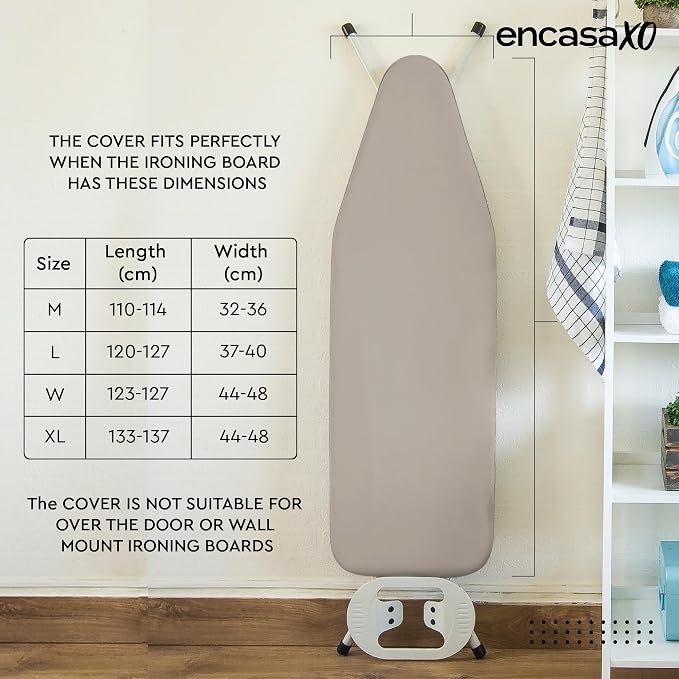 Encasa XO Ironing Board Cover and Pad, Wide 49"x18" - Image 6
