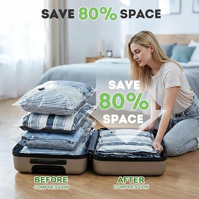 9 Pack Vacuum Seal Bags for Clothing Travel - Image 4