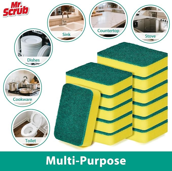 Mr. Scrub Sponges Kitchen Scrub Dish Sponge Scouring Pad, 12 Pack Cleaning - Image 6
