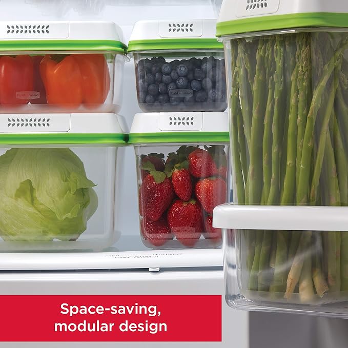Rubbermaid FreshWorks Produce Saver, Large Produce Storage Containers, 4 Piece - Image 5