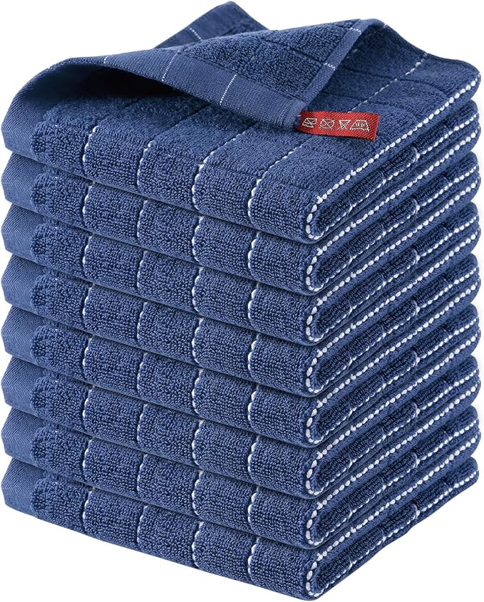 Homaxy 100% Cotton Terry Kitchen Dish Cloths, 8 Pack by Homaxy
