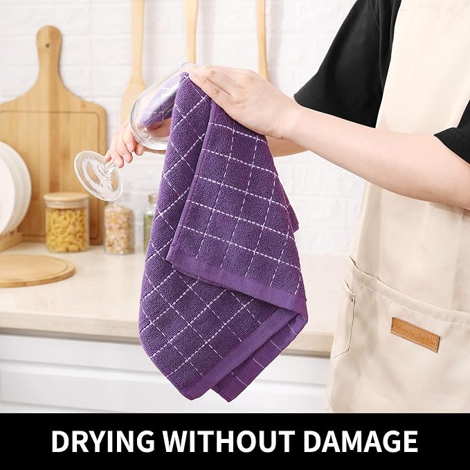 Homaxy 100% Cotton Terry Kitchen Towels, 8 Pack - Image 4