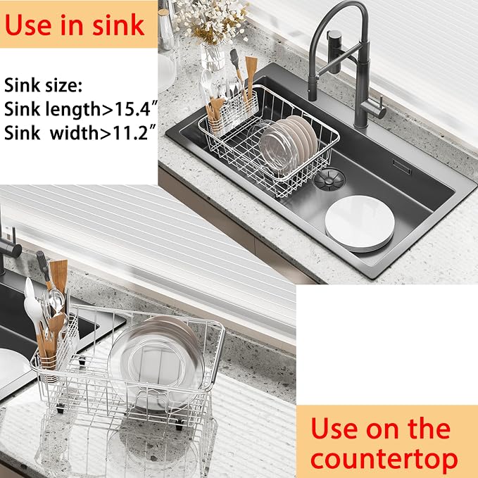NiuYichee Stainless Steel Dish Drying Rack, Expandable Fruit & Vegetable Drain - Image 9