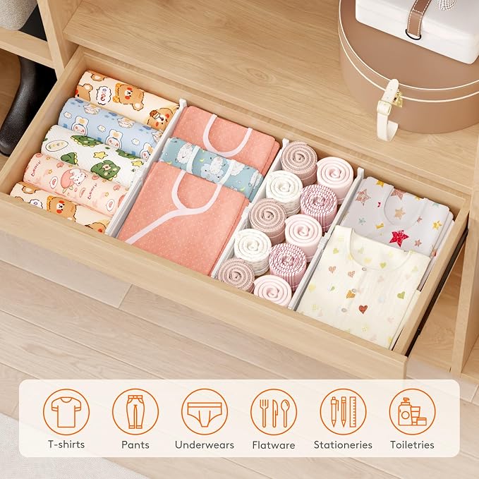 Lifewit 12 Pack 4" High Drawer Dividers, Adjustable Drawer Organizer Clothes | - Image 9