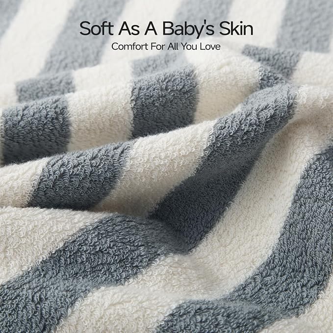 REDKISS Striped Hand Towels for Bathroom, Kitchen Decor, Guest Use, Ultra Soft - Image 6