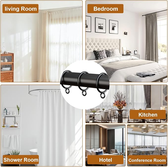 24 Packs Black Metal Curtain Rings - Image 7