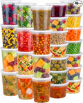 48 Sets Plastic Deli Containers - 16oz Pint & 32oz Quart | Leak Proof by JoyServe
