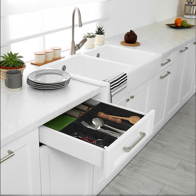 Simple Houseware Drawer Organizer Tray, 9 Adjustable Compartments, and Craft - Image 5