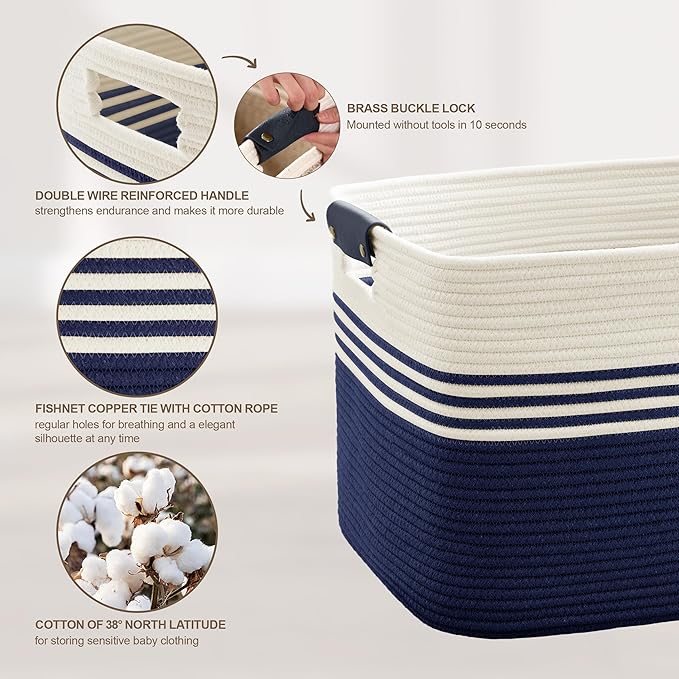 72L Large Woven Laundry Basket Hamper - Image 5