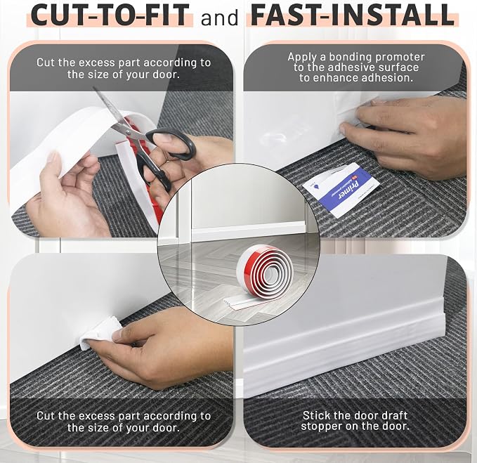 Pterying 6 Pack Door Draft Stopper, Garage Window Noise Blocker, Cold Air - Image 4