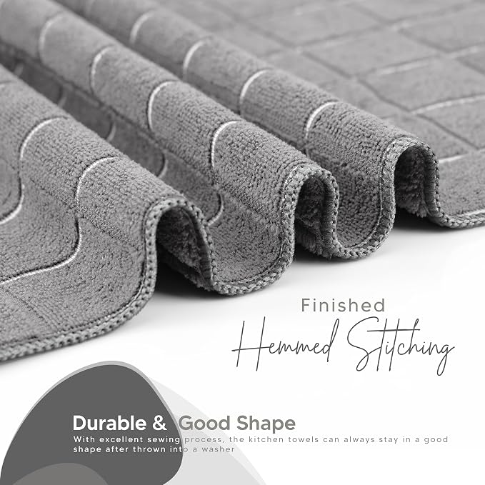 Utopia Towels Microfiber Kitchen Towels 8 Pack 18x26 Inch Grey - Image 2