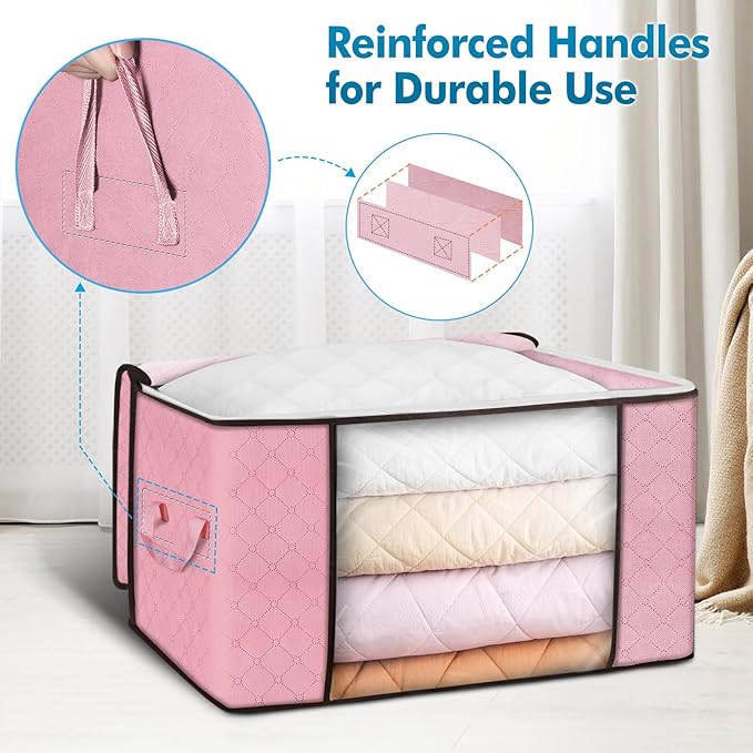 90L Large Storage Bags, 6 Pack Clothes Storage Bins Closet Organizers | oldable - Image 3