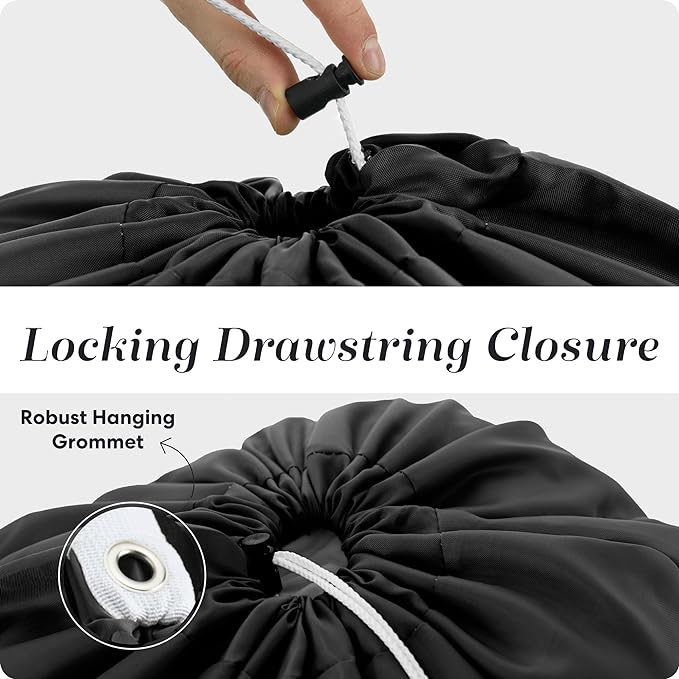 Handy Laundry Nylon Laundry Bag XL Locking Drawstring Black 2 Pack - Image 6