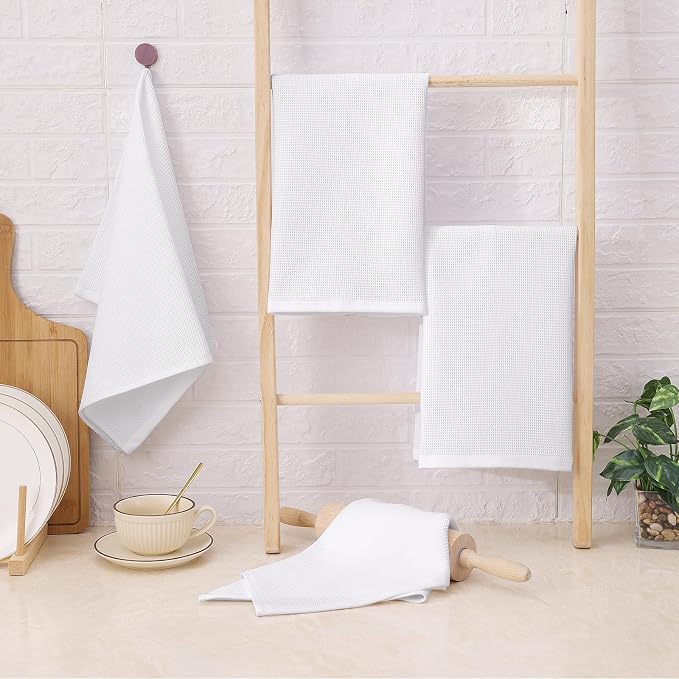 Homaxy 100% Cotton Waffle Weave Kitchen Towels, 4 Pack - Image 7