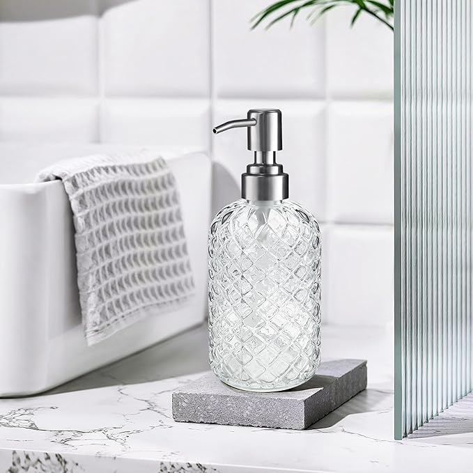 Kaishun 14 OZ Refillable Glass Soap Dispenser - Image 6