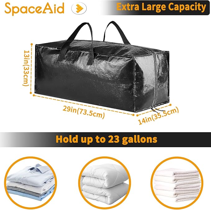 SpaceAid Heavy Duty Moving Bags 8 Pack, Large Storage Totes Bins - Image 4