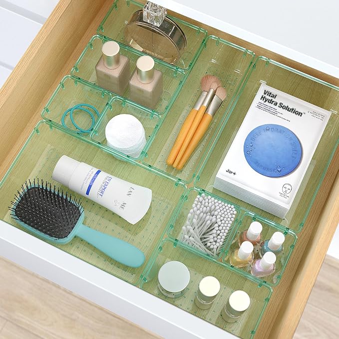 23 PCS Plastic Drawer Organizers Set, 4 Size Desk Drawer Organizer Trays | 4 - Image 5