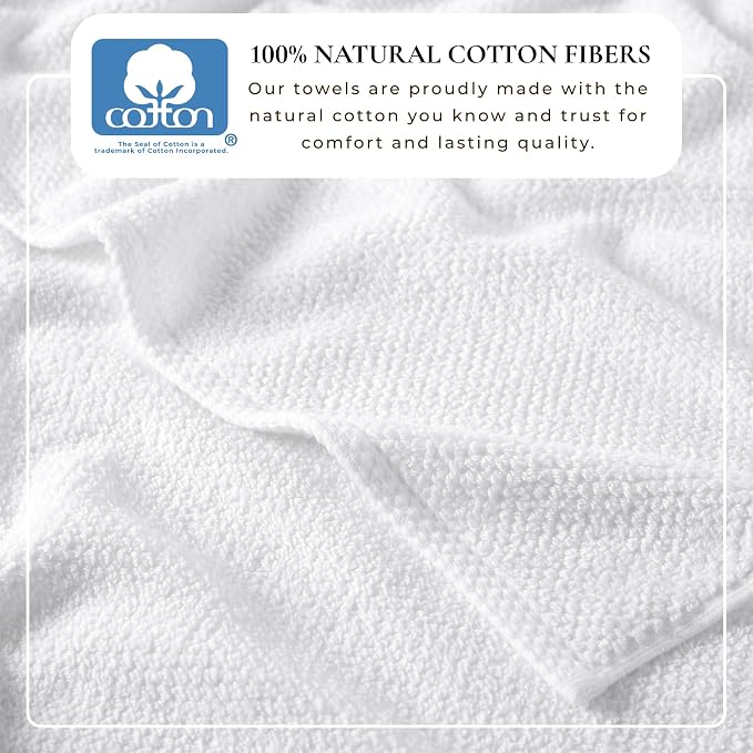 Great Bay Home 100% Cotton 4 Pack 54x27 Bath Towel Set - Image 3