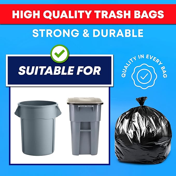 Veska Contractor Garbage Bags 55 Gallon 3 MIL Heavy Duty Contractor Trash Bags - Image 5