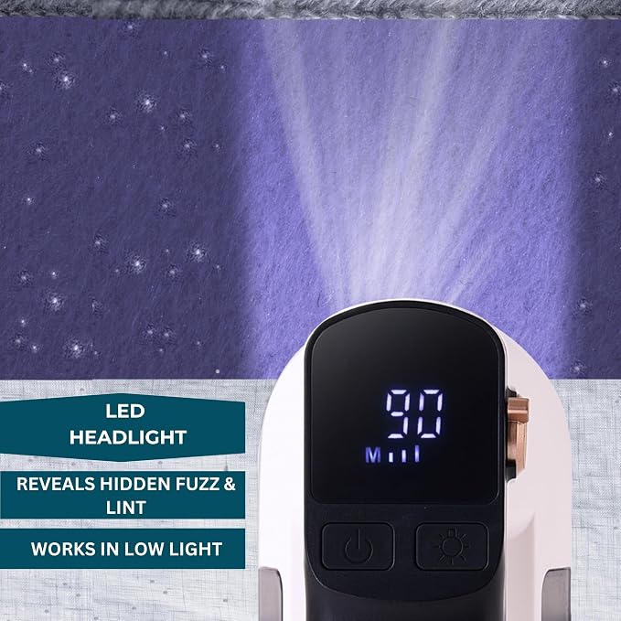 True & Tidy XL Rechargeable Fabric Shaver & Fuzz Remover w/Built-in Light - Image 4