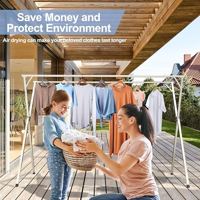 2026 Premium Stainless Steel Clothes Drying Racks, Foldable and Adjustable - Image 4