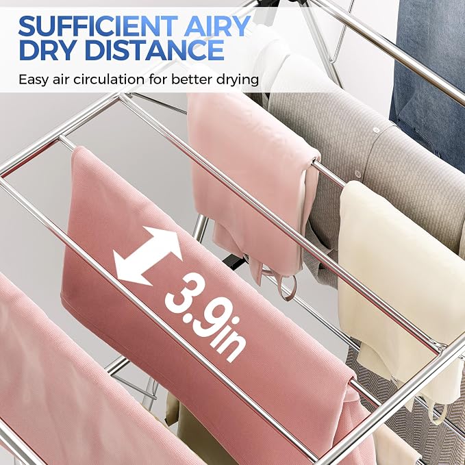 Large Stainless Steel Clothes Drying Rack, Generous Drying Area | Foldable - Image 7