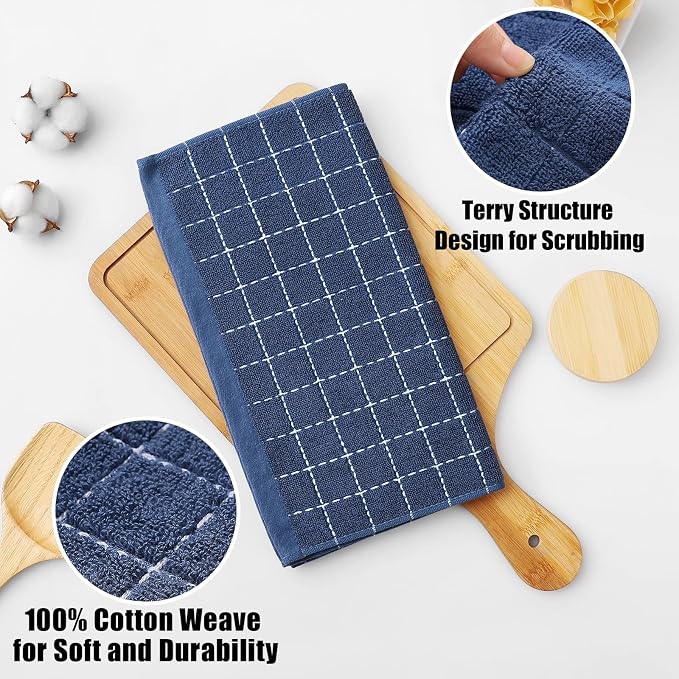 Homaxy 100% Cotton Terry Kitchen Dish Cloths, 8 Pack - Image 2