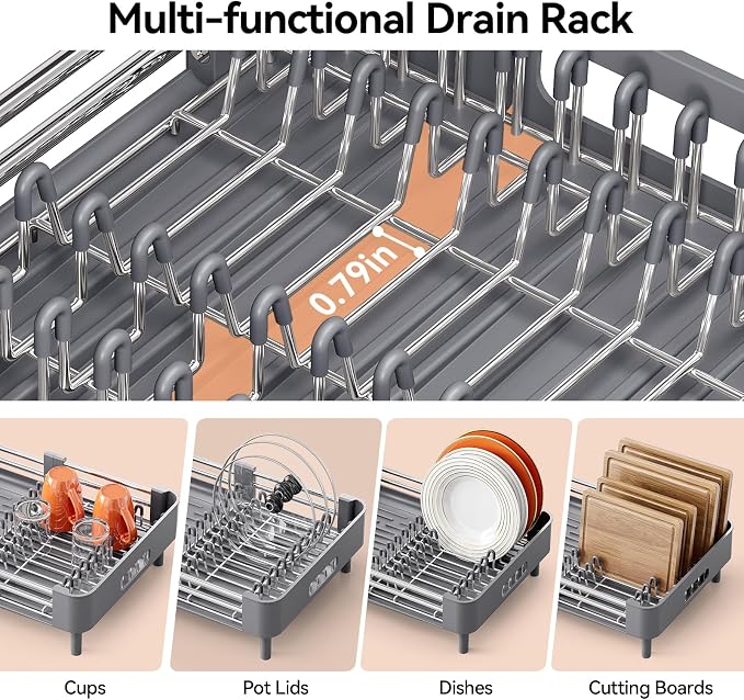 Urackify Extendable Stainless Dish Drying Rack - Image 4