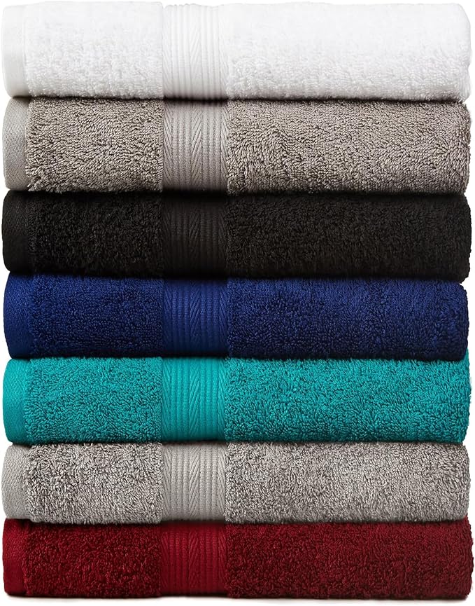 Amazon Basics 6-Piece Oversized Highly Absorbent Fade-Resistant Towel Set - Image 2