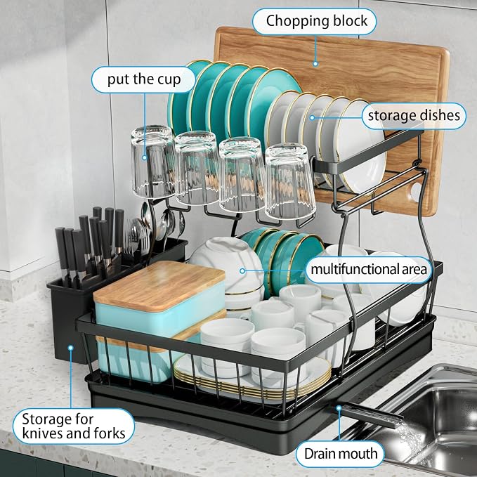 7 code 2-Tier Large Dish Drying Rack - Image 5