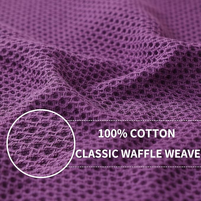 Homaxy 100% Cotton Waffle Weave Kitchen Dish Towels 4-Pack, Ultra Soft - Image 2