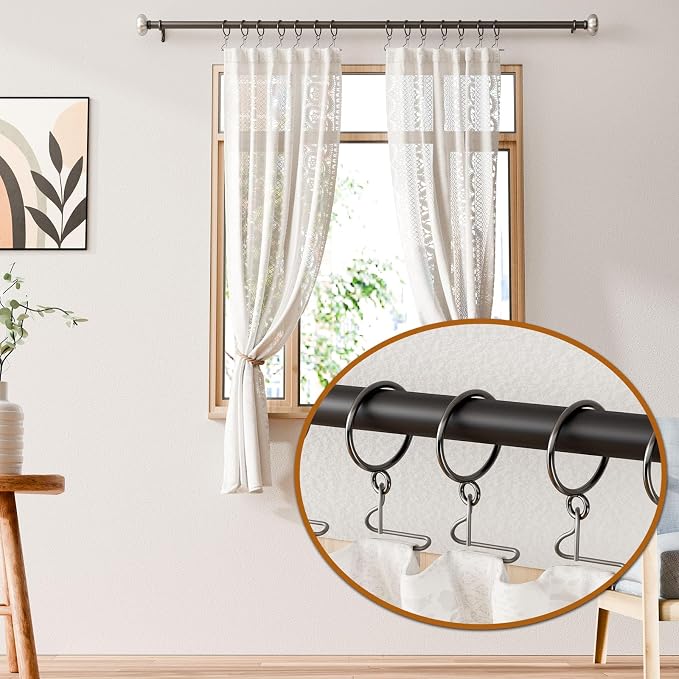 50 Packs Gunmetal Metal Curtain Rings - Image 4
