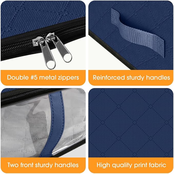 StorageRight Under Bed Storage Bags, 6 Pack, Comforters, Blankets and Seasonal - Image 3