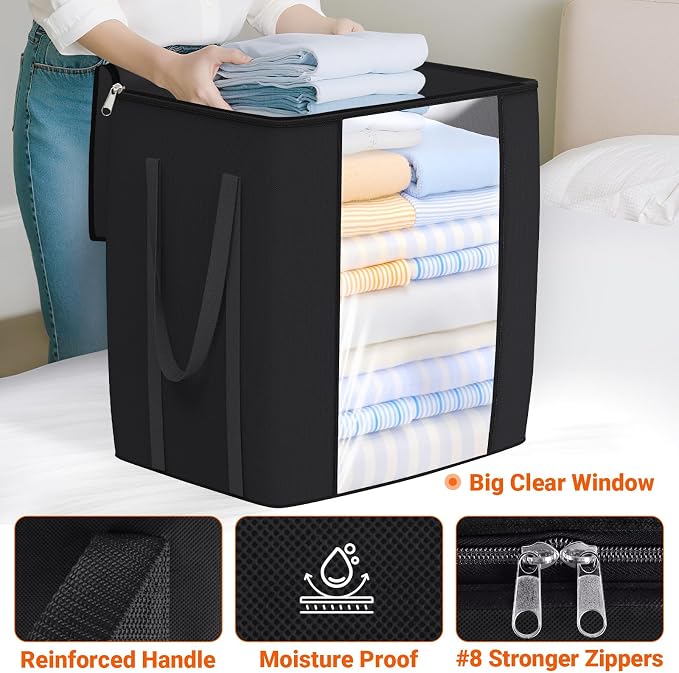 TasticTotes 120L Extra Large Blanket Clothes Storage Bags, 4 Pack | Foldable - Image 4