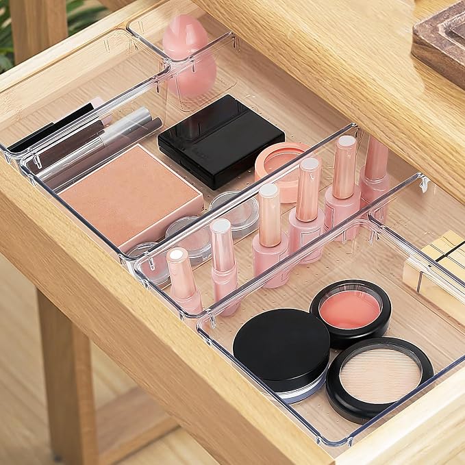 13 PCS Drawer Organizer Set, 5 Size Bathroom and kitchen organizer Trays | - Image 5