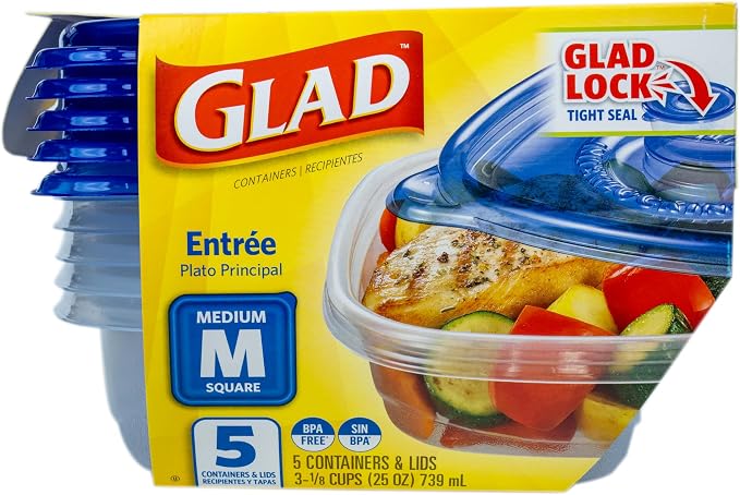 Glad GladWare Entree Food Storage Containers, 25 Oz, 6-Pk | Lock-tight seal - Image 2