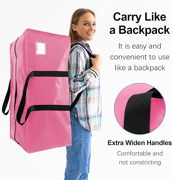VELVETSURE 12 Pack Heavy Duty Large Moving Bags W/Backpack Straps - Image 4