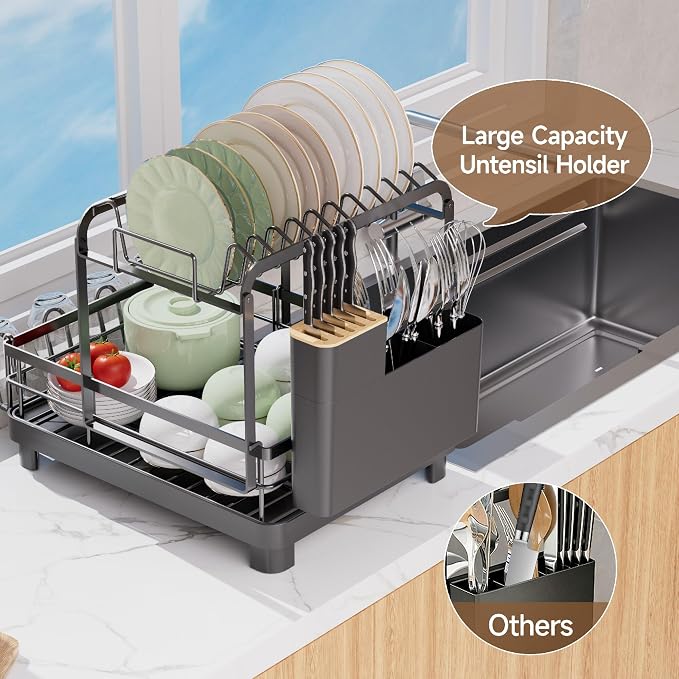 Runnatal 2-Tier Dish Drying Rack, Large Dish Drainers - Image 5