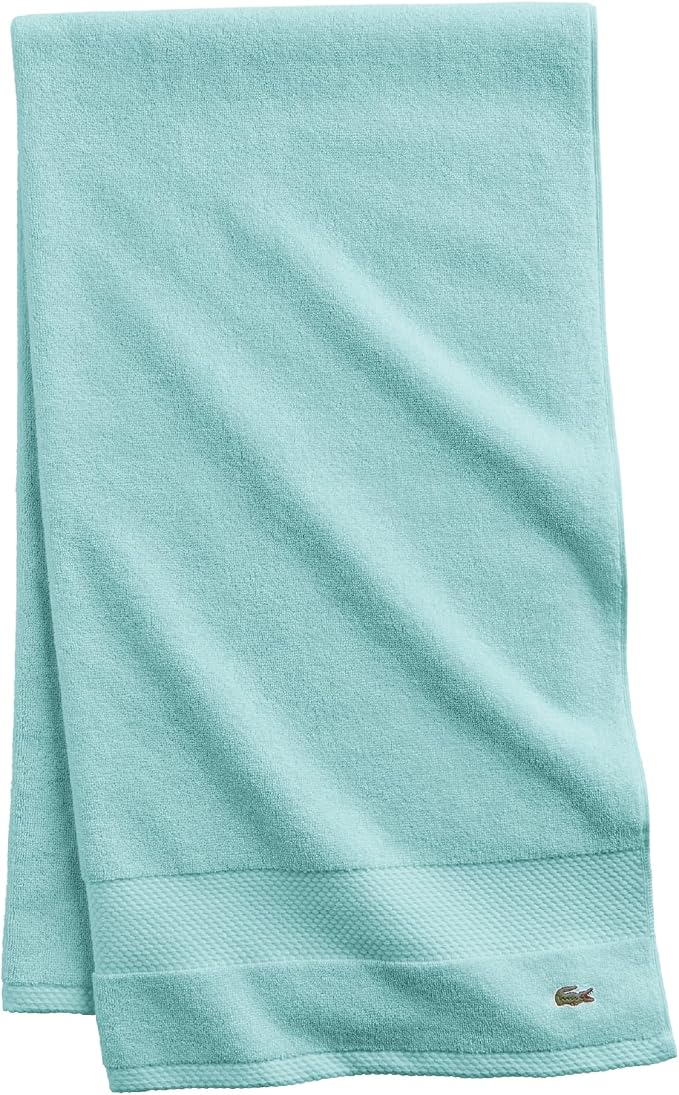 Lacoste Heritage 100% Supima Cotton Bath Sheet 35" x 70", Mint | Highly by Unknown