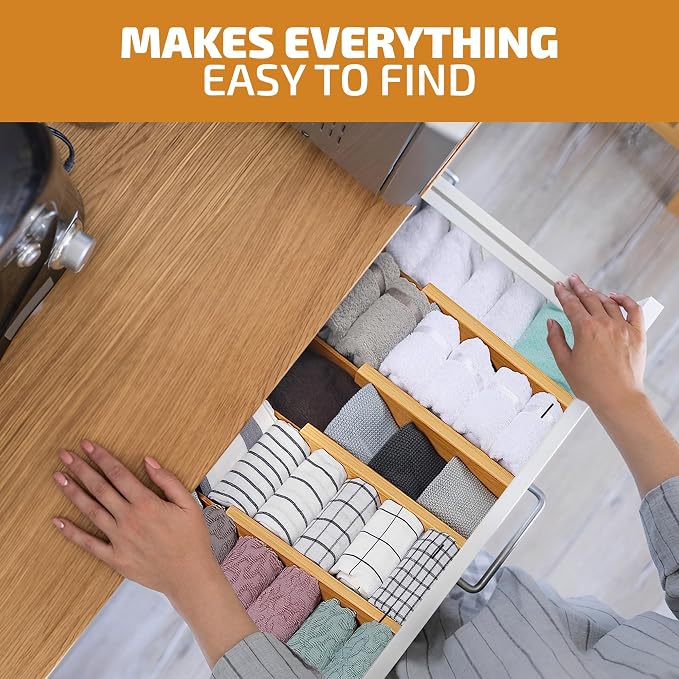 4-Pack Drawer Dividers 2.6-Inch High Dresser Drawer Organizer 16 to 22 Inch | - Image 4