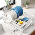 SNTD Dish Drying Rack for Small Kitchen Counter, Rotating Spout & Angled by SNTD