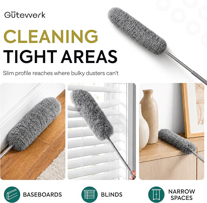 GÜTEWERK Extendable Microfiber Duster, 55 Inch - Image 4