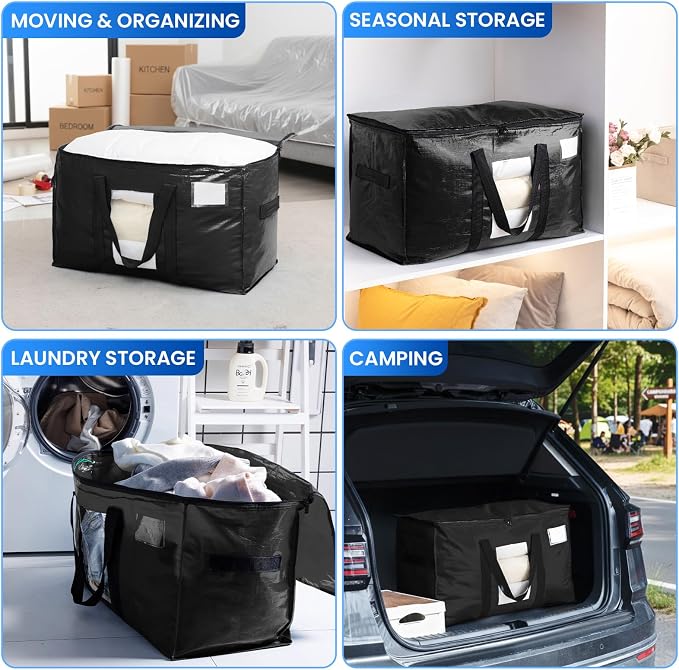 TAILI 12 Pack Black Extra Large Moving Bags, Storage Bag - Image 8